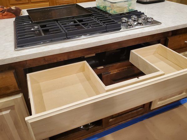Custom Storage Under Cooktop Little Rock Arkansas