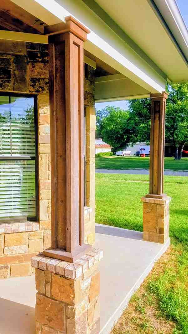 Red Cedar Wrapped Porch Columns Little Rock
