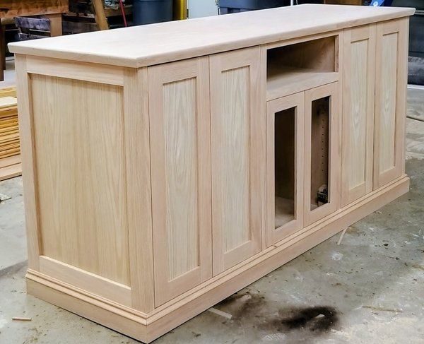 White Oak TV Stand Inset Doors Little Rock