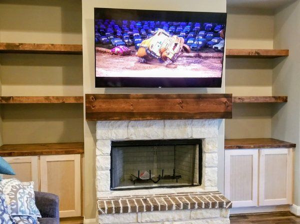 Stained Box Mantel Floating Shelves Cabinets Arkansas