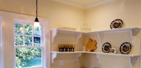 Custom Open Shelves Wood Brackets Little Rock