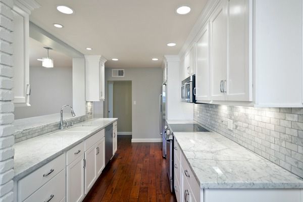Bright White Galley Kitchen Cabinets Little Rock