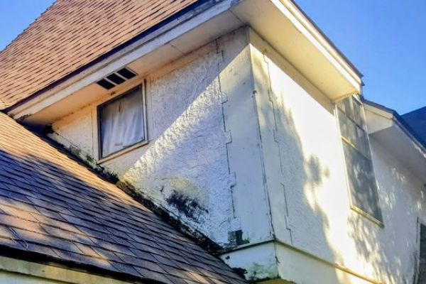 Exterior home damage before repair in Little Rock Arkansas