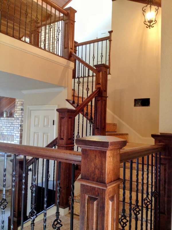 Handmade Cherry Staircase Iron Balustrades Arkansas