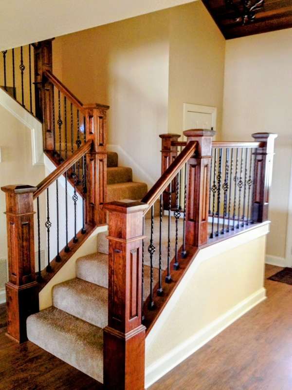 Handmade Cherry Stair Parts Iron Balustrades Little Rock