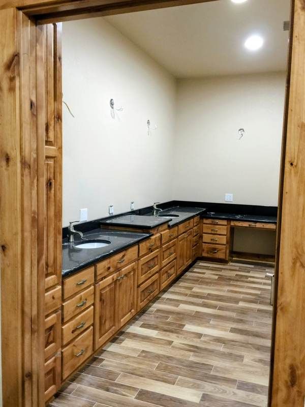 Knotty Alder Vanity Makeup Counter Central Arkansas